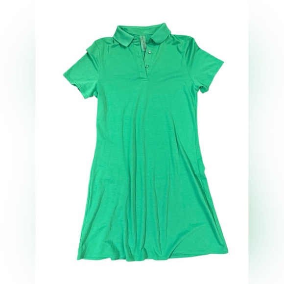 Outdoor Voices® Birdie Polo Dress in Kelly Green Size Small - Picture 3 of 9